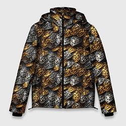 Куртка зимняя мужская Золото и серебро броня, цвет: 3D-красный