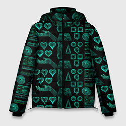 Куртка зимняя мужская Геометрия неоновая, цвет: 3D-светло-серый