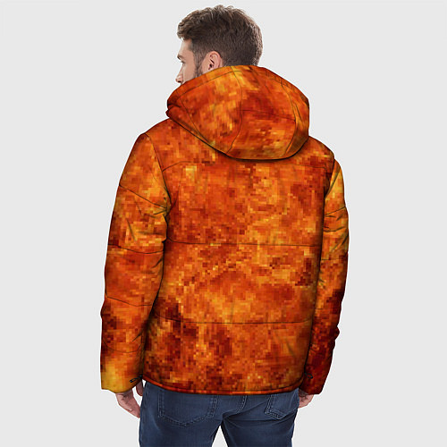 Мужская зимняя куртка Пламя 8бит текстура / 3D-Красный – фото 4