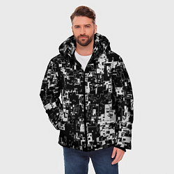 Куртка зимняя мужская Геометрия черно-белая, цвет: 3D-светло-серый — фото 2