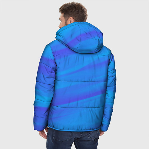 Мужская зимняя куртка Россия - синие волны / 3D-Красный – фото 4