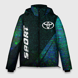 Куртка зимняя мужская Toyota sport glitch blue, цвет: 3D-черный