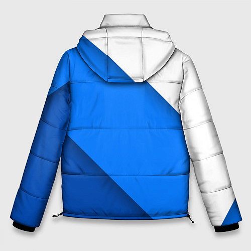 Мужская зимняя куртка Герб РФ - синии полосы / 3D-Светло-серый – фото 2
