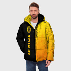 Куртка зимняя мужская AC Milan - gold gradient по-вертикали, цвет: 3D-черный — фото 2