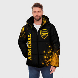 Куртка зимняя мужская Arsenal - gold gradient вертикально, цвет: 3D-черный — фото 2