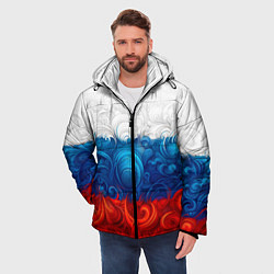 Куртка зимняя мужская Орнамент триколор, цвет: 3D-красный — фото 2