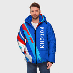 Куртка зимняя мужская Абстрактный триколор Россия, цвет: 3D-черный — фото 2