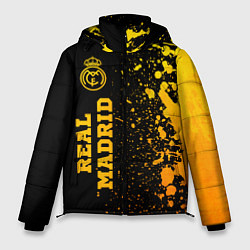 Куртка зимняя мужская Real Madrid - gold gradient по-вертикали, цвет: 3D-черный