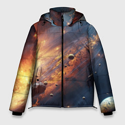 Куртка зимняя мужская Вселенная и планеты, цвет: 3D-черный