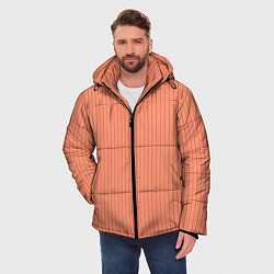 Куртка зимняя мужская Тёмный персиковый в полоску, цвет: 3D-светло-серый — фото 2