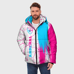 Куртка зимняя мужская Arsenal neon gradient style по-вертикали, цвет: 3D-черный — фото 2