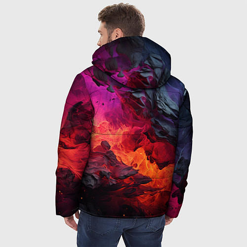 Мужская зимняя куртка Яркий абстрактный путь / 3D-Красный – фото 4