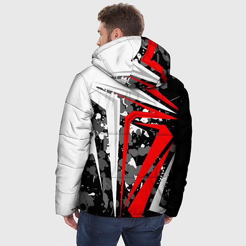 Мужская зимняя куртка Extreme geometry / 3D-Красный – фото 4