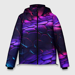 Мужская зимняя куртка Фиолетовая абстрактная текстура неоновая