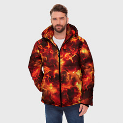 Куртка зимняя мужская Огненный элементаль, цвет: 3D-черный — фото 2