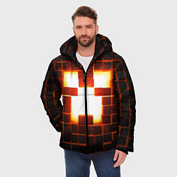 Куртка зимняя мужская Скин крипера майнкрафт, цвет: 3D-черный — фото 2
