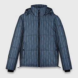 Мужская зимняя куртка Серо-синий текстурированные полосы