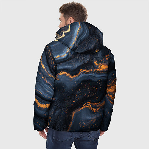 Мужская зимняя куртка Лакшери текстура с узорами / 3D-Красный – фото 4