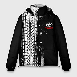 Куртка зимняя мужская Тойота - следы от шин, цвет: 3D-черный