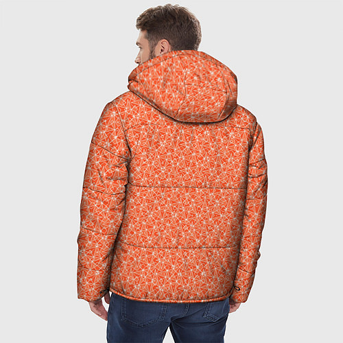 Мужская зимняя куртка Оранжевый мелкий рисунок / 3D-Красный – фото 4