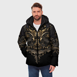 Куртка зимняя мужская Объемные старые классические узоры, цвет: 3D-светло-серый — фото 2