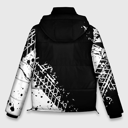 Мужская зимняя куртка Мерседес: следы от шин / 3D-Светло-серый – фото 2