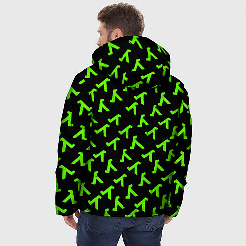 Мужская зимняя куртка Half life green logo / 3D-Красный – фото 4