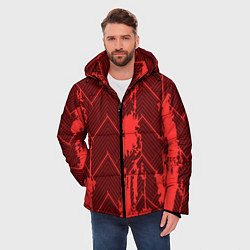 Куртка зимняя мужская Абстрактный узор с концепцией, цвет: 3D-красный — фото 2