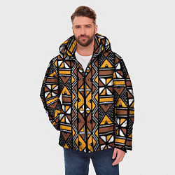 Куртка зимняя мужская Африканский мавританский узор, цвет: 3D-черный — фото 2