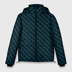 Куртка зимняя мужская Чёрно-синий паттерн узор, цвет: 3D-черный