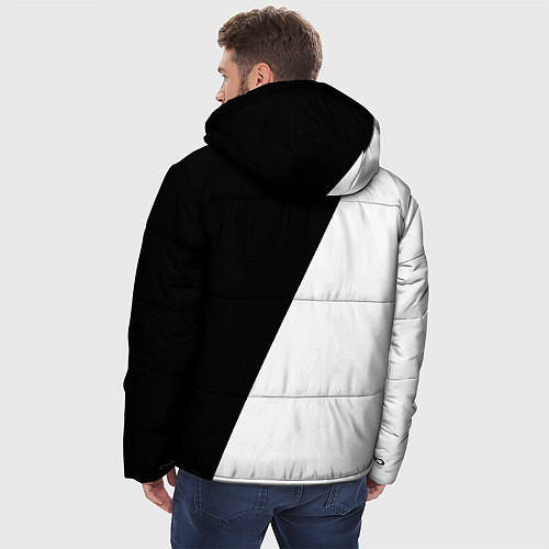 Мужская зимняя куртка Чёрное и белое / 3D-Красный – фото 4