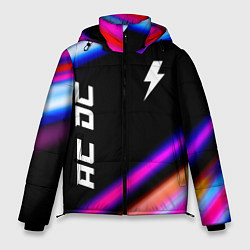 Куртка зимняя мужская AC DC neon rock lights, цвет: 3D-черный