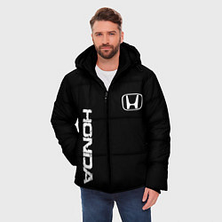 Куртка зимняя мужская Honda white logo auto, цвет: 3D-черный — фото 2