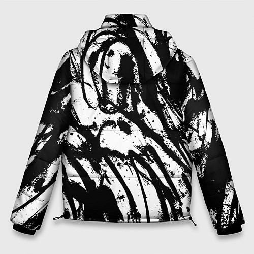 Мужская зимняя куртка Чёрно-белая абстракция: нейросеть / 3D-Светло-серый – фото 2