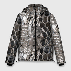Куртка зимняя мужская Серебряная кожа змеи, цвет: 3D-черный