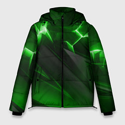 Мужская зимняя куртка Яркая зеленая объемная абстракция