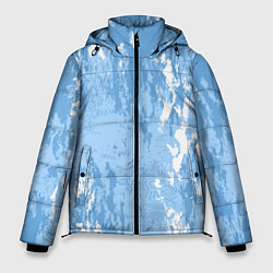 Куртка зимняя мужская Абстракция волн прибоя, цвет: 3D-черный