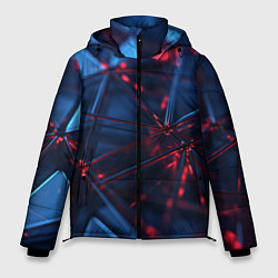 Куртка зимняя мужская Абстрактные треугольные элементы, цвет: 3D-черный