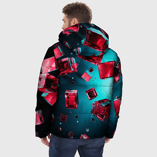 Мужская зимняя куртка Взрыв из камней / 3D-Красный – фото 4