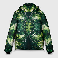 Мужская зимняя куртка Калейдоскоп зеленая абстракция