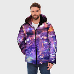 Куртка зимняя мужская Плавление абстрактных блестящих камней, цвет: 3D-светло-серый — фото 2