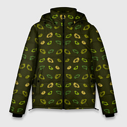 Мужская зимняя куртка Абстрактные зелено - золотые кольца