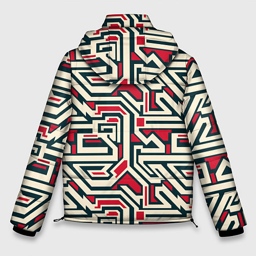 Мужская зимняя куртка Лабиринтовые зигзаги / 3D-Светло-серый – фото 2