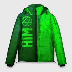 Куртка зимняя мужская HIM - green gradient по-вертикали, цвет: 3D-черный