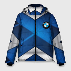 Куртка зимняя мужская BMW metalic blue abstract, цвет: 3D-черный