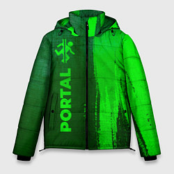 Куртка зимняя мужская Portal - green gradient по-вертикали, цвет: 3D-черный