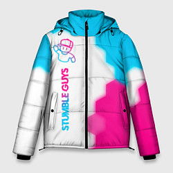 Куртка зимняя мужская Stumble Guys neon gradient style по-вертикали, цвет: 3D-черный