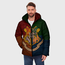 Куртка зимняя мужская Hogwarts emblem, цвет: 3D-красный — фото 2