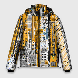 Мужская зимняя куртка Cyberpunk pattern yellow