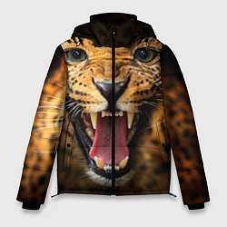 Куртка зимняя мужская Рык леопарда, цвет: 3D-черный